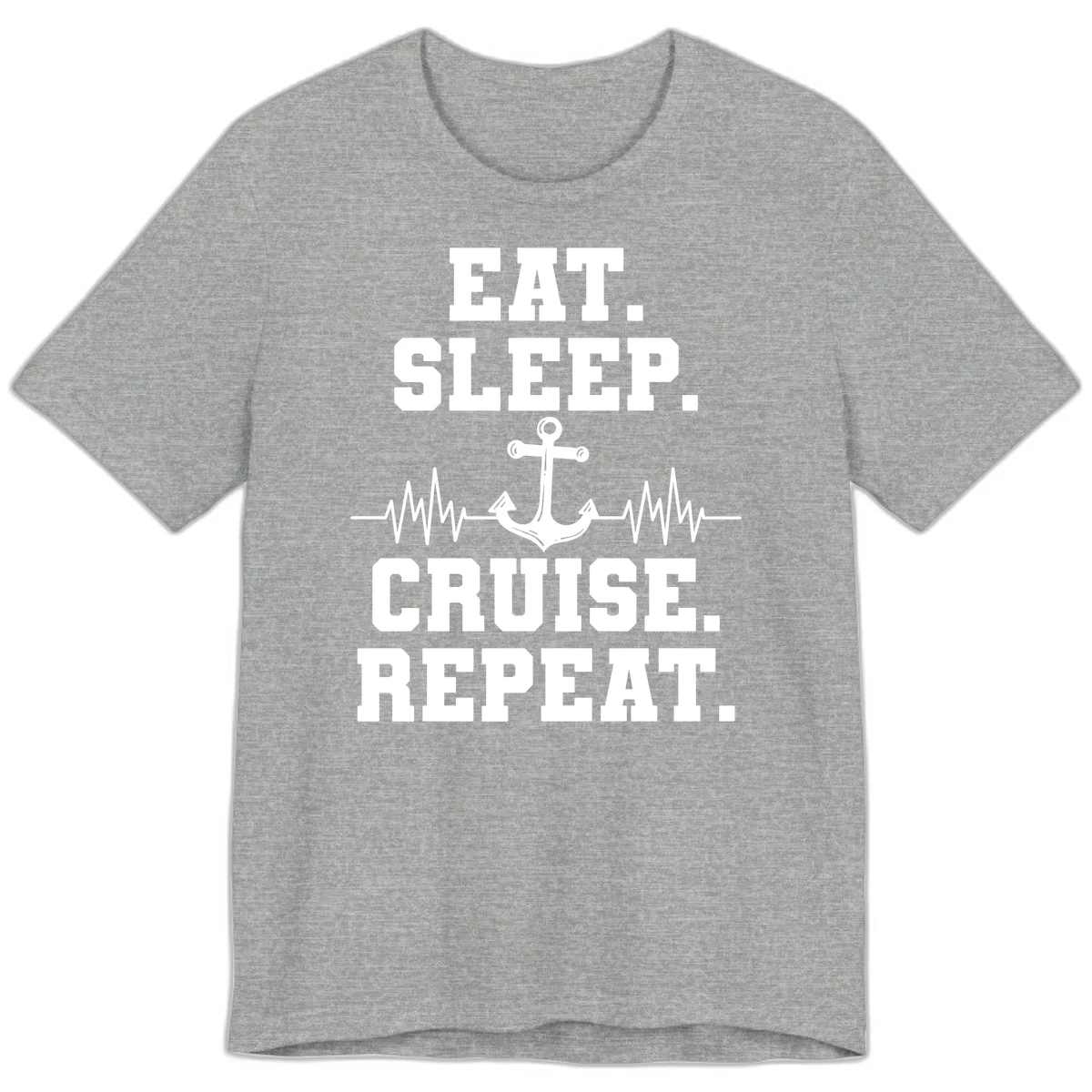 Eat Sleep Cruise Repeat Anchor Premium T-Shirt in Athletic Heather