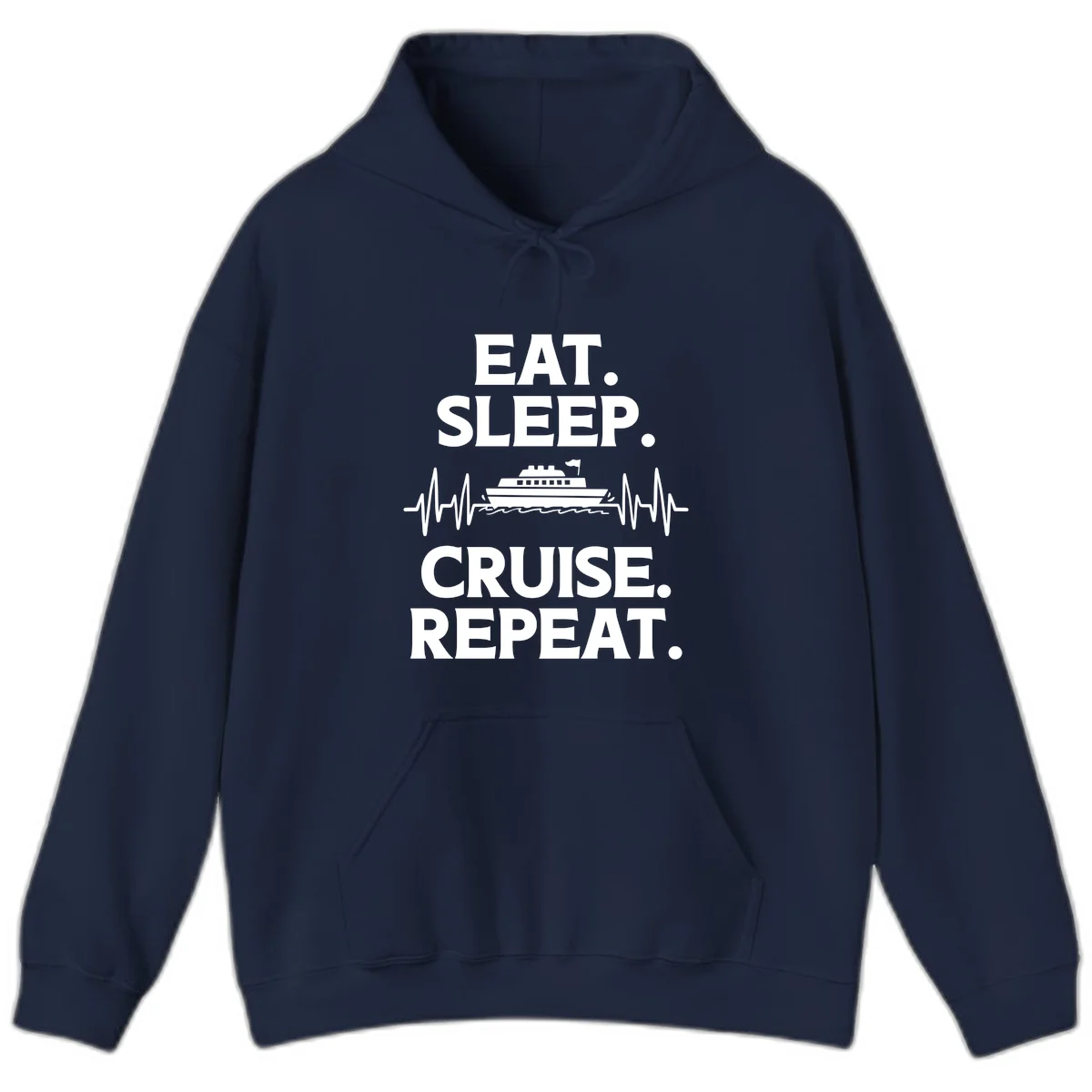 Eat Sleep Cruise Repeat Hoodie in Navy