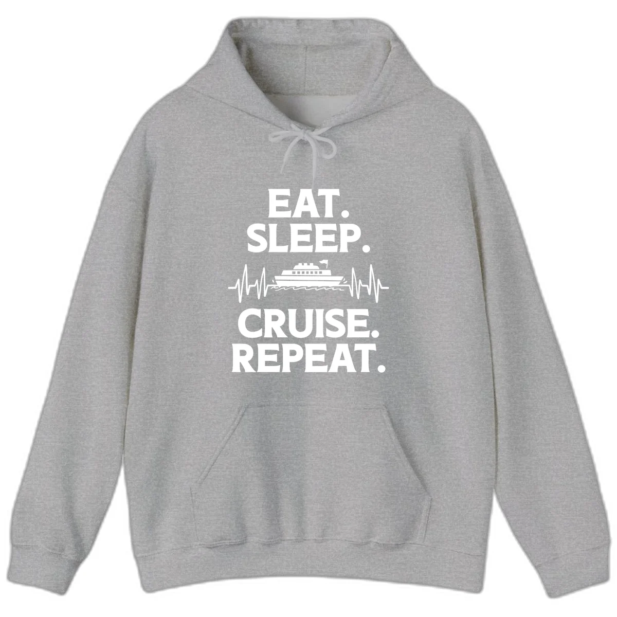 Eat Sleep Cruise Repeat Hoodie in Sport Grey