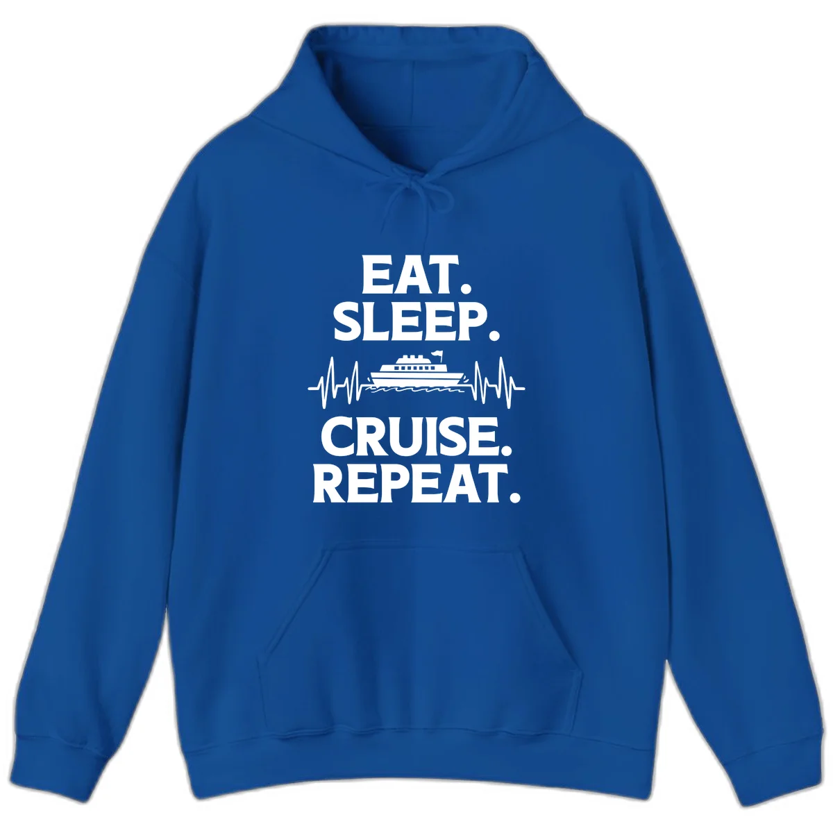 Eat Sleep Cruise Repeat Hoodie in Royal