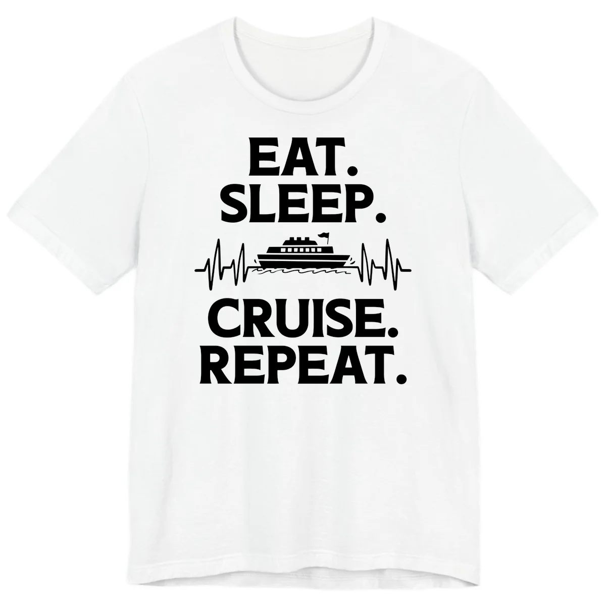 Eat Sleep Cruise Repeat Premium T-Shirt in White
