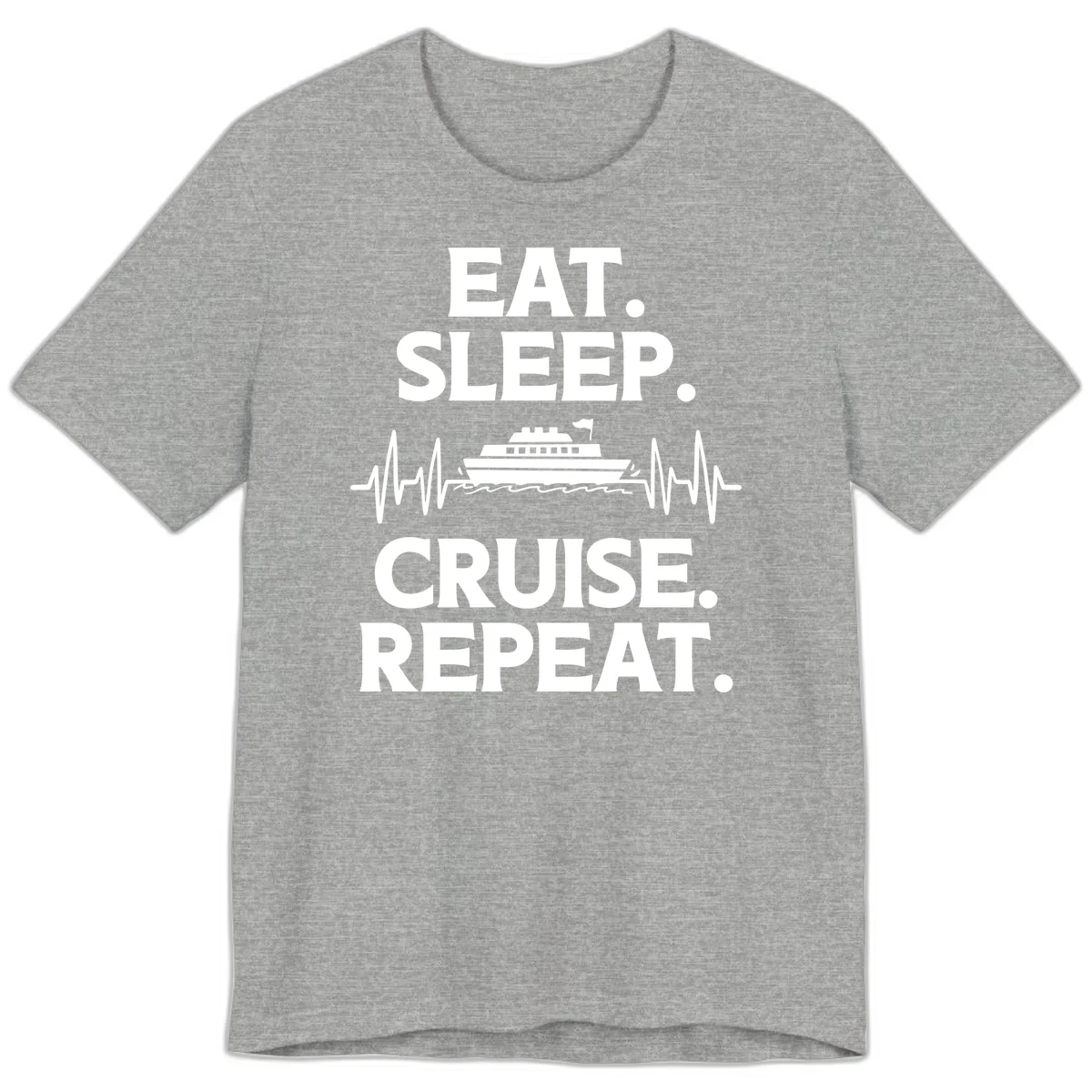 Eat Sleep Cruise Repeat Premium T-Shirt in Athletic Heather