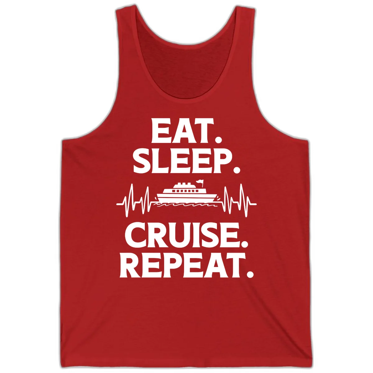 Eat Sleep Cruise Repeat Tank Top in Red