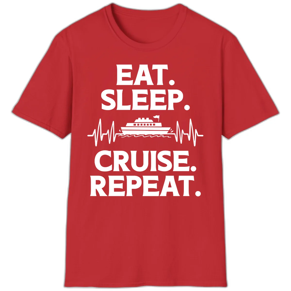 Eat Sleep Cruise Repeat T-Shirt in Red