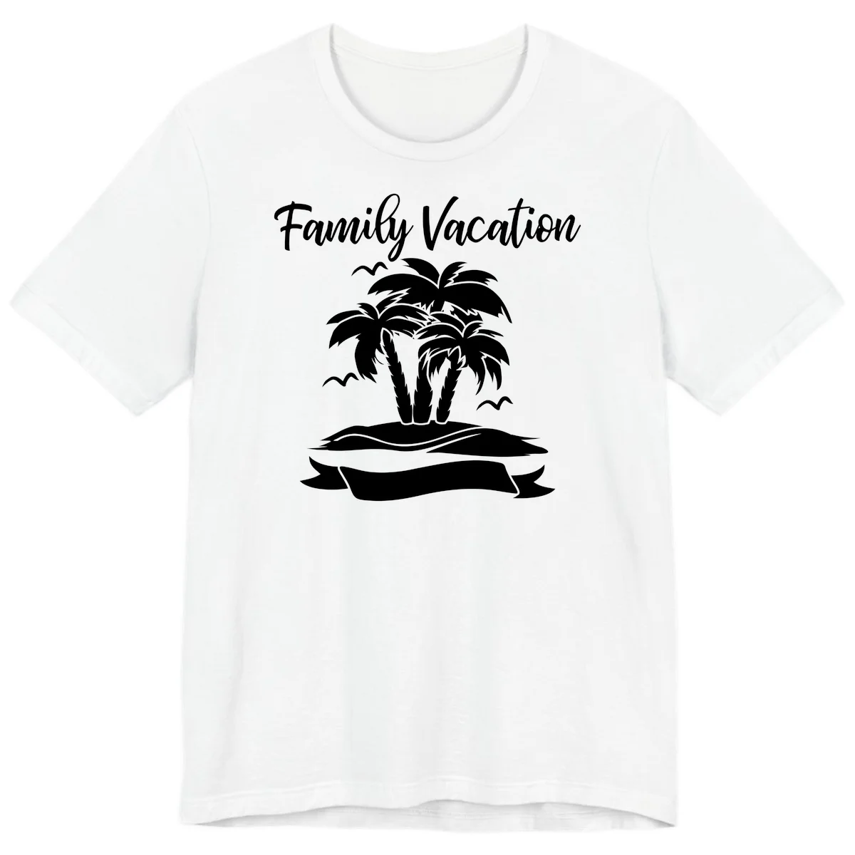 Family Vacation Palm Tree Island Premium T-Shirt in White