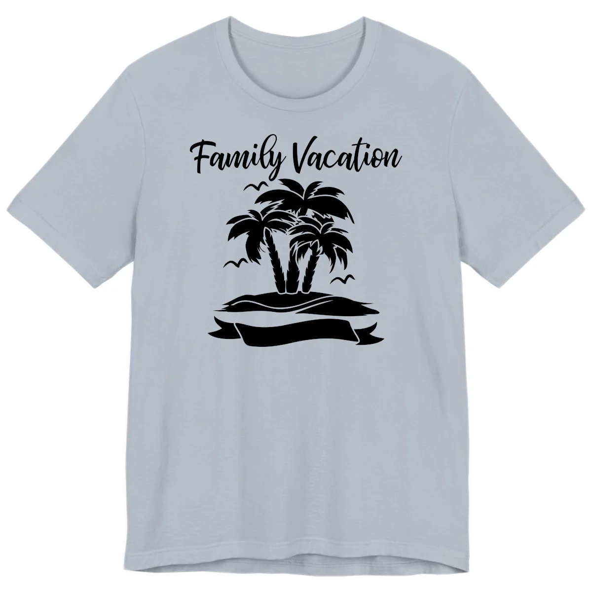 Family Vacation Palm Tree Island Premium T-Shirt in Light Blue