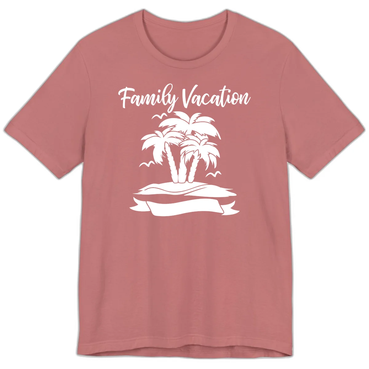 Family Vacation Palm Tree Island Premium T-Shirt in Mauve