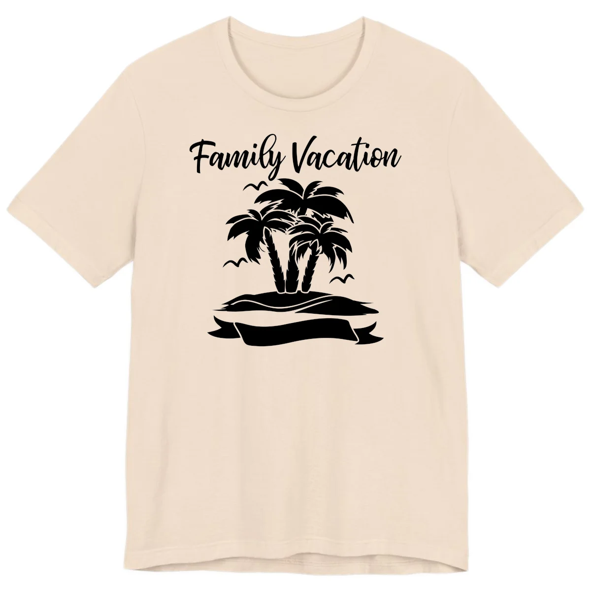 Family Vacation Palm Tree Island Premium T-Shirt in Soft Cream