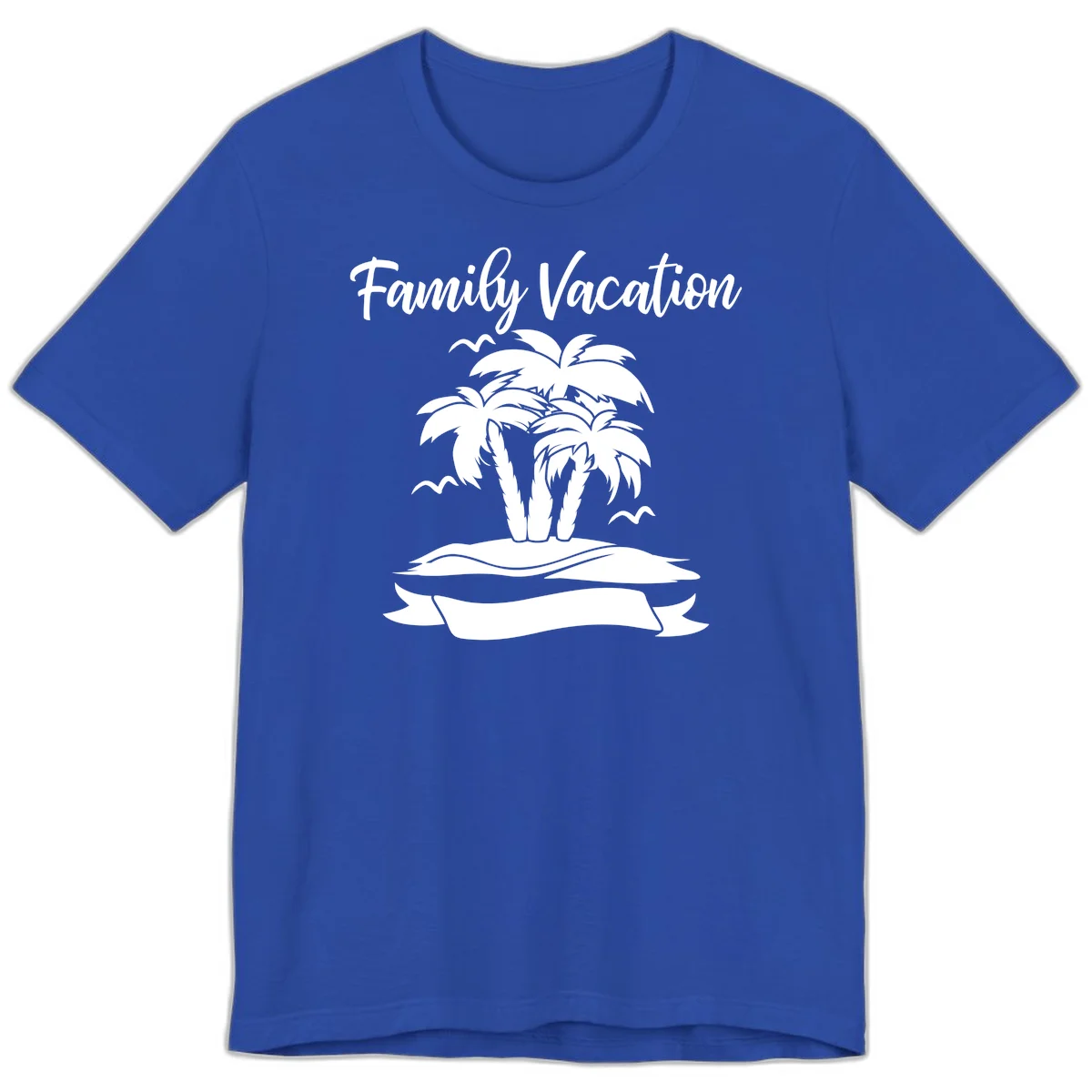 Family Vacation Palm Tree Island Premium T-Shirt in True Royal