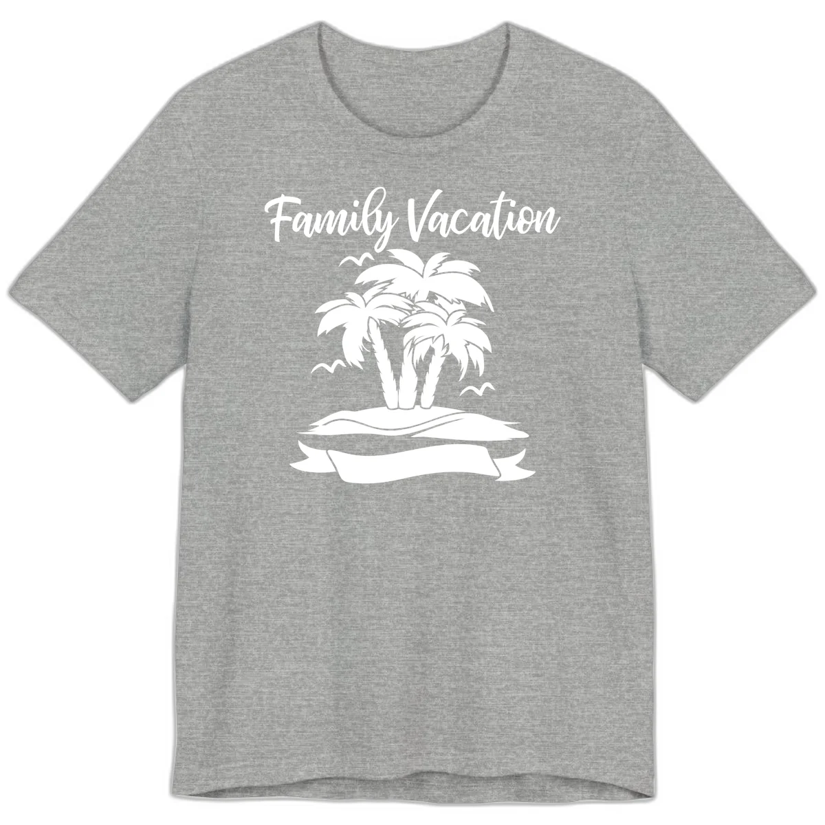 Family Vacation Palm Tree Island Premium T-Shirt in Athletic Heather