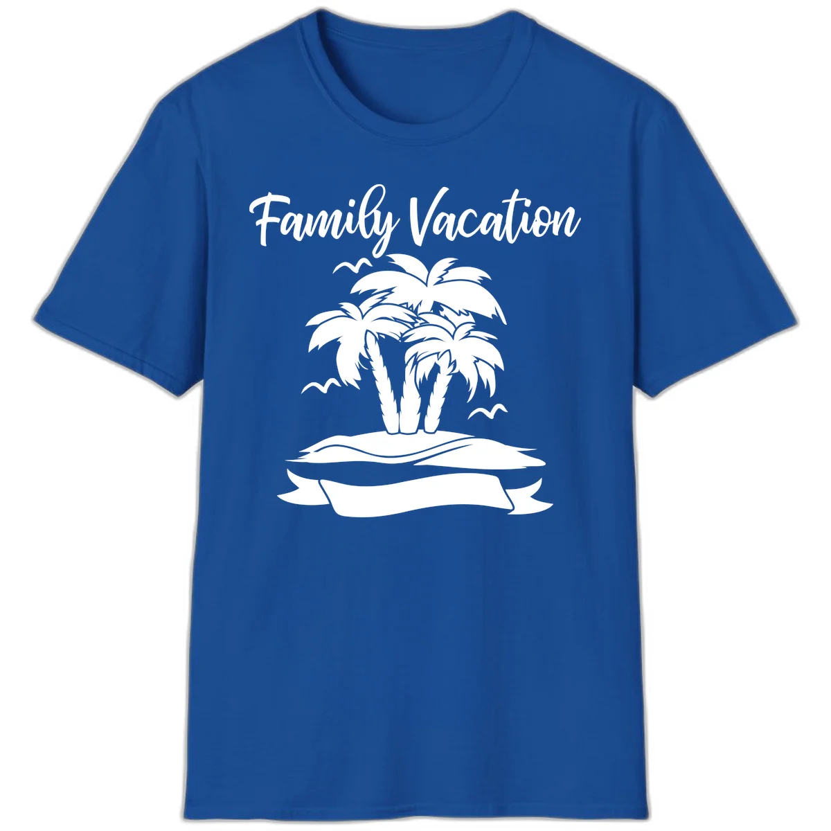 Family Vacation Palm Tree Island T-Shirt in Royal