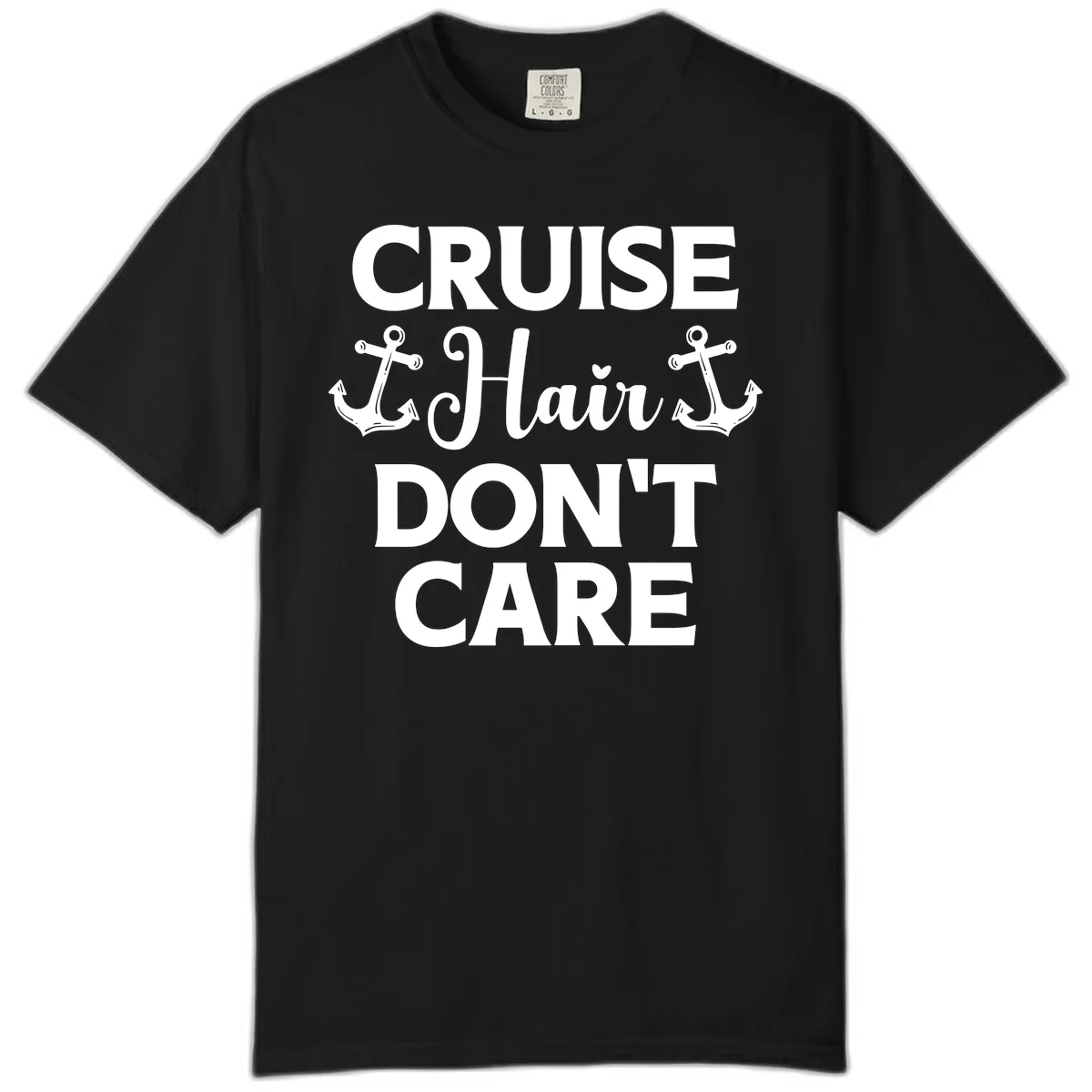 Cruise Hair Don't Care Comfort Color Tee in Black