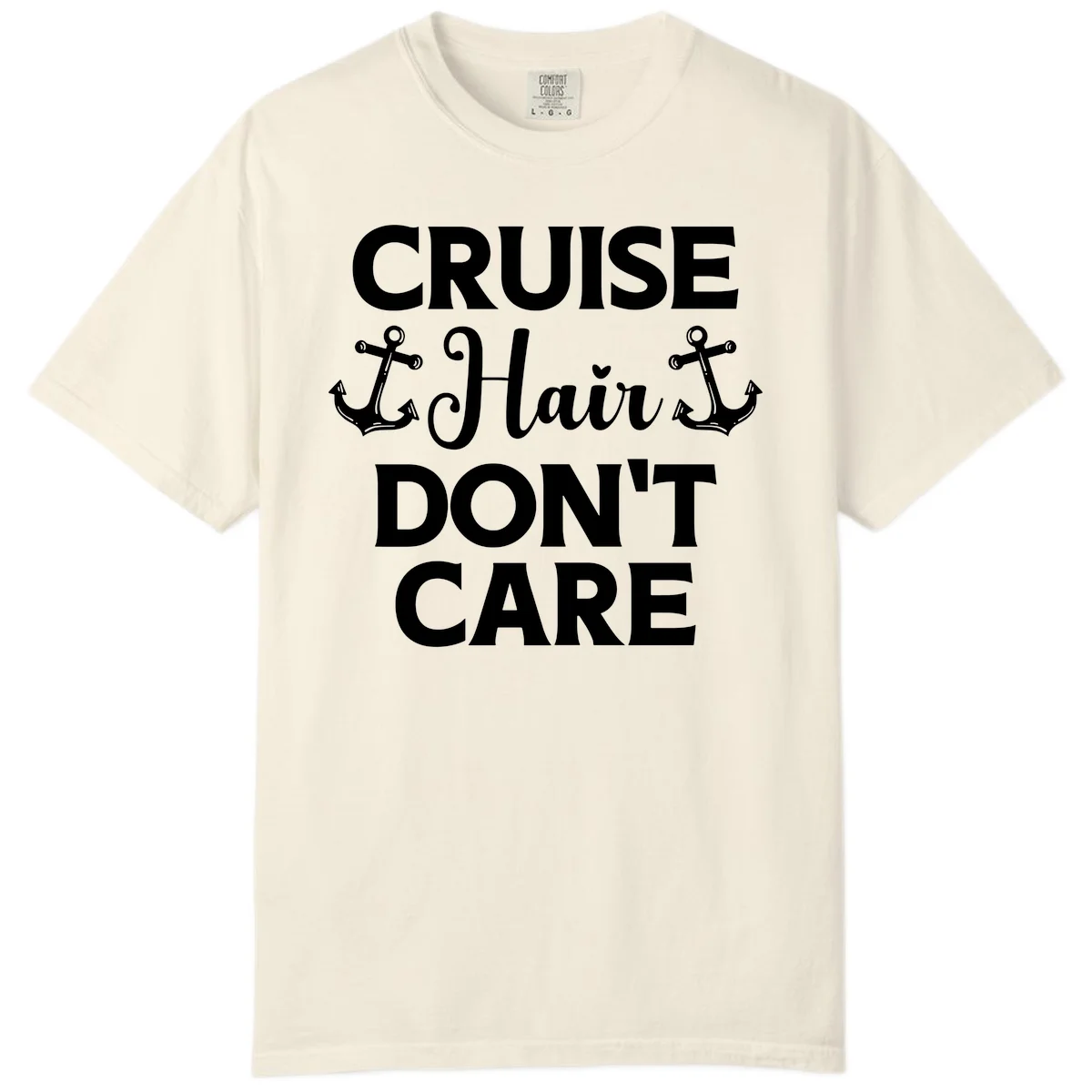 Cruise Hair Don't Care Comfort Color Tee in Ivory