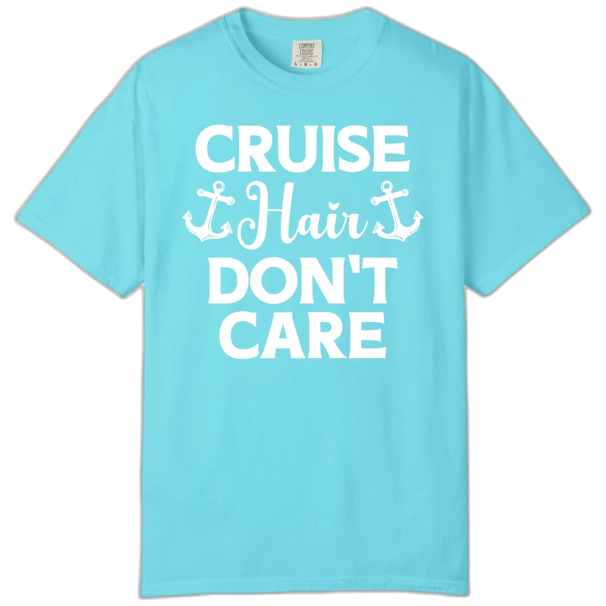 Cruise Hair Don't Care Comfort Color Tee in Lagoon Blue