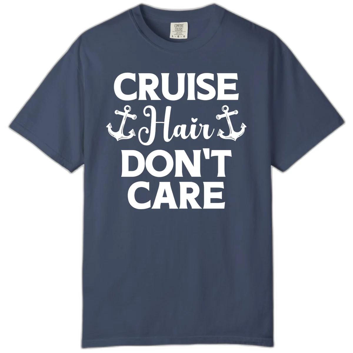 Cruise Hair Don't Care Comfort Color Tee in Midnight