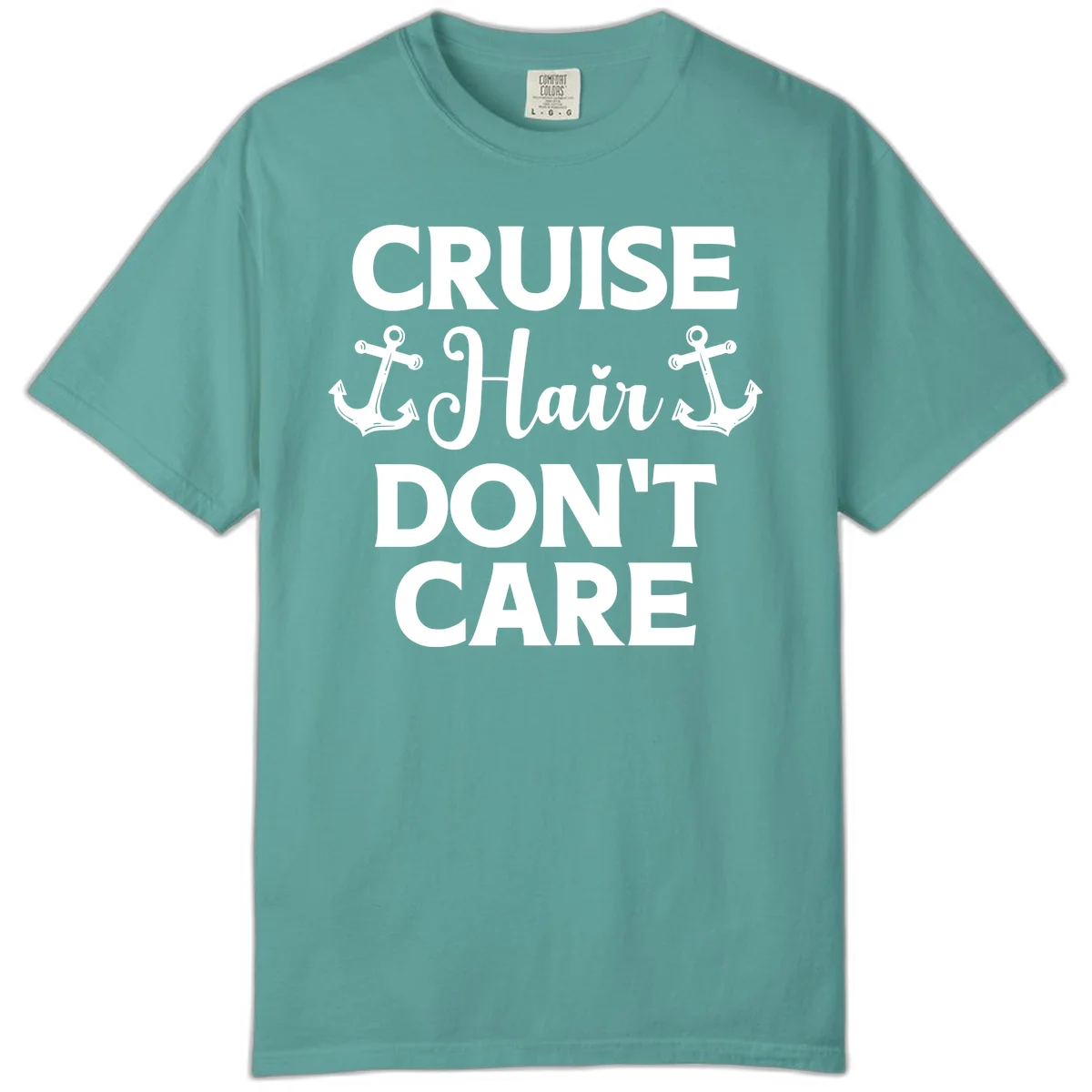 Cruise Hair Don't Care Comfort Color Tee in Seafoam