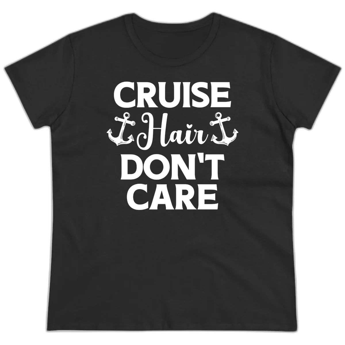 Cruise Hair Don't Care Ladies Tee in Black