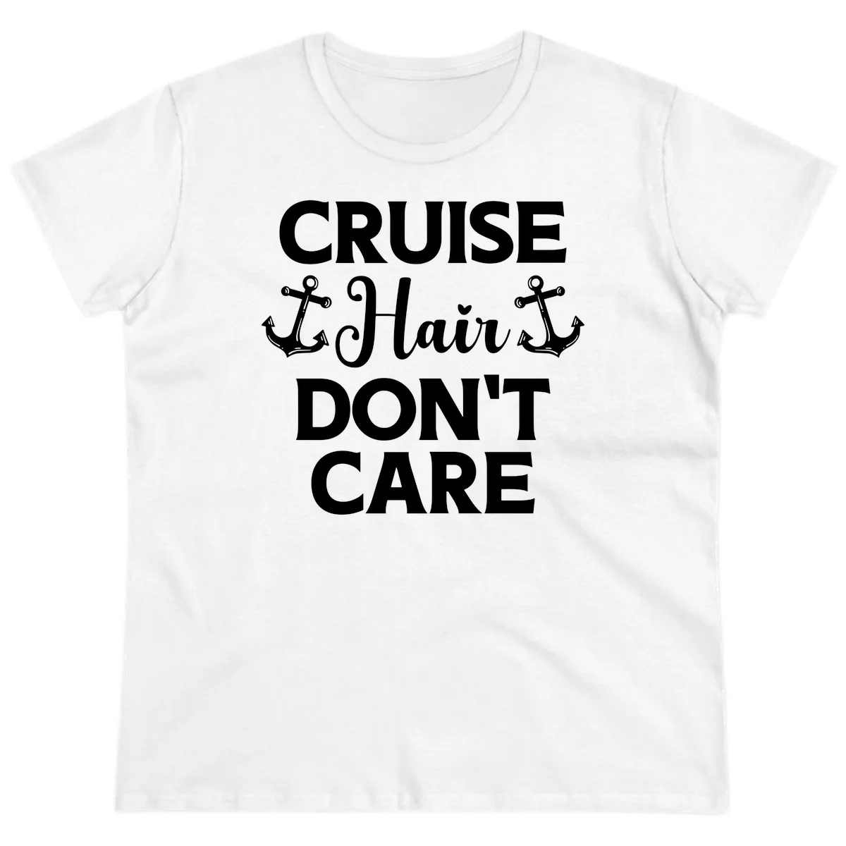 Cruise Hair Don't Care Ladies Tee in White