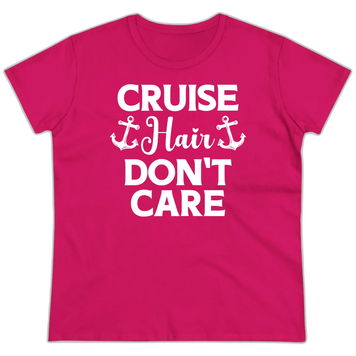 Cruise Hair Don't Care Ladies Tee in Heliconia