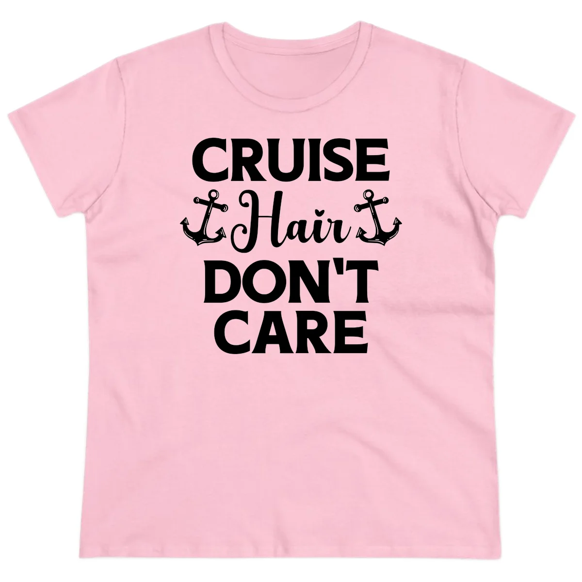 Cruise Hair Don't Care Ladies Tee in Light Pink