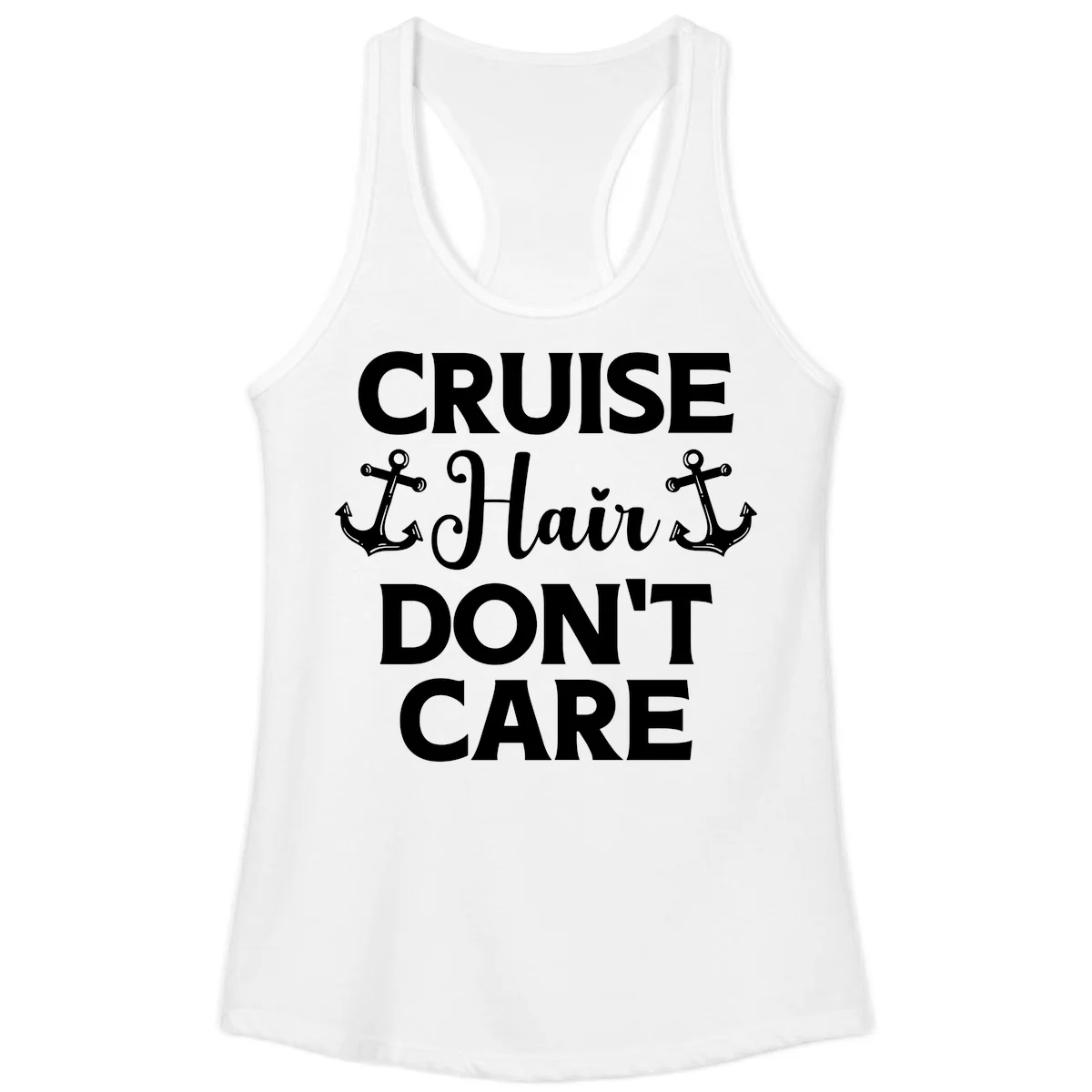 Cruise Hair Don't Care Ladies Tank in White