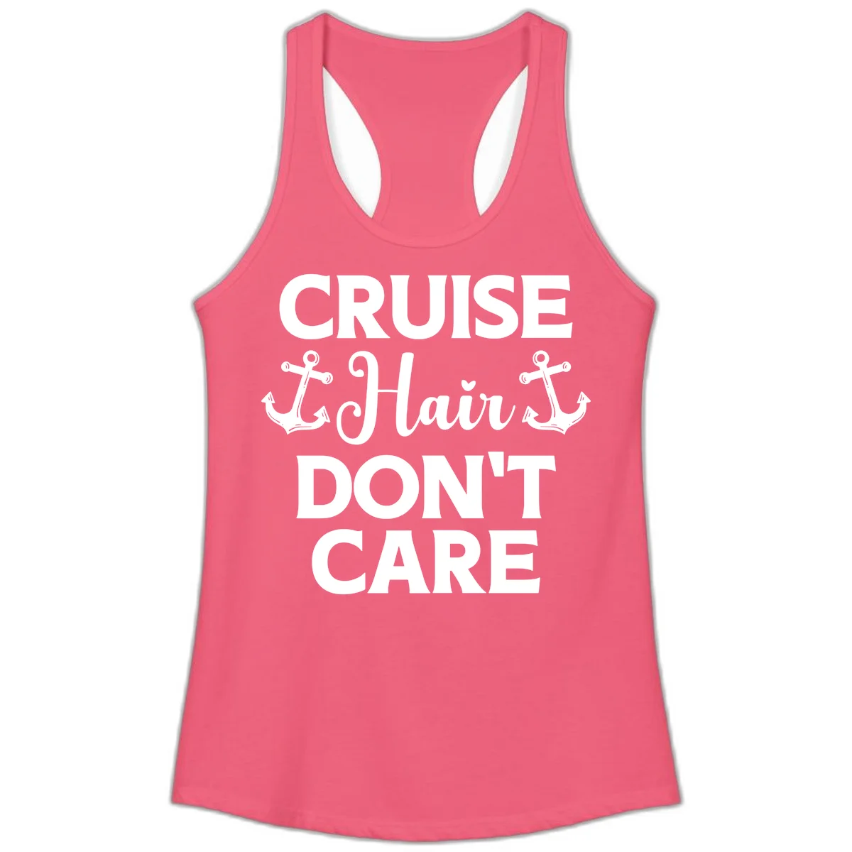 Cruise Hair Don't Care Ladies Tank in Hot Pink