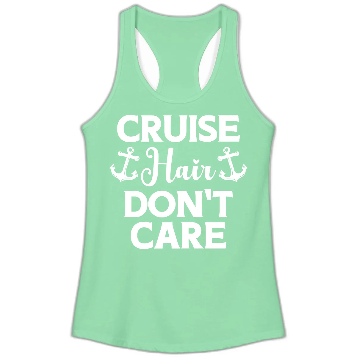 Cruise Hair Don't Care Ladies Tank in Solid Mint