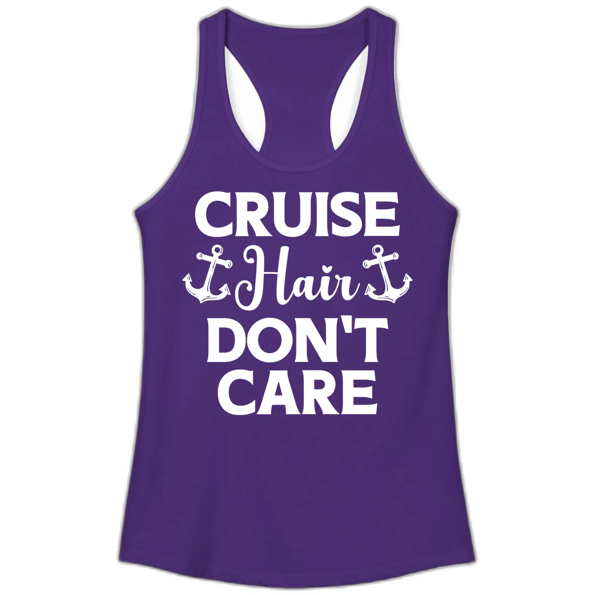Cruise Hair Don't Care Ladies Tank in Solid Purple Rush