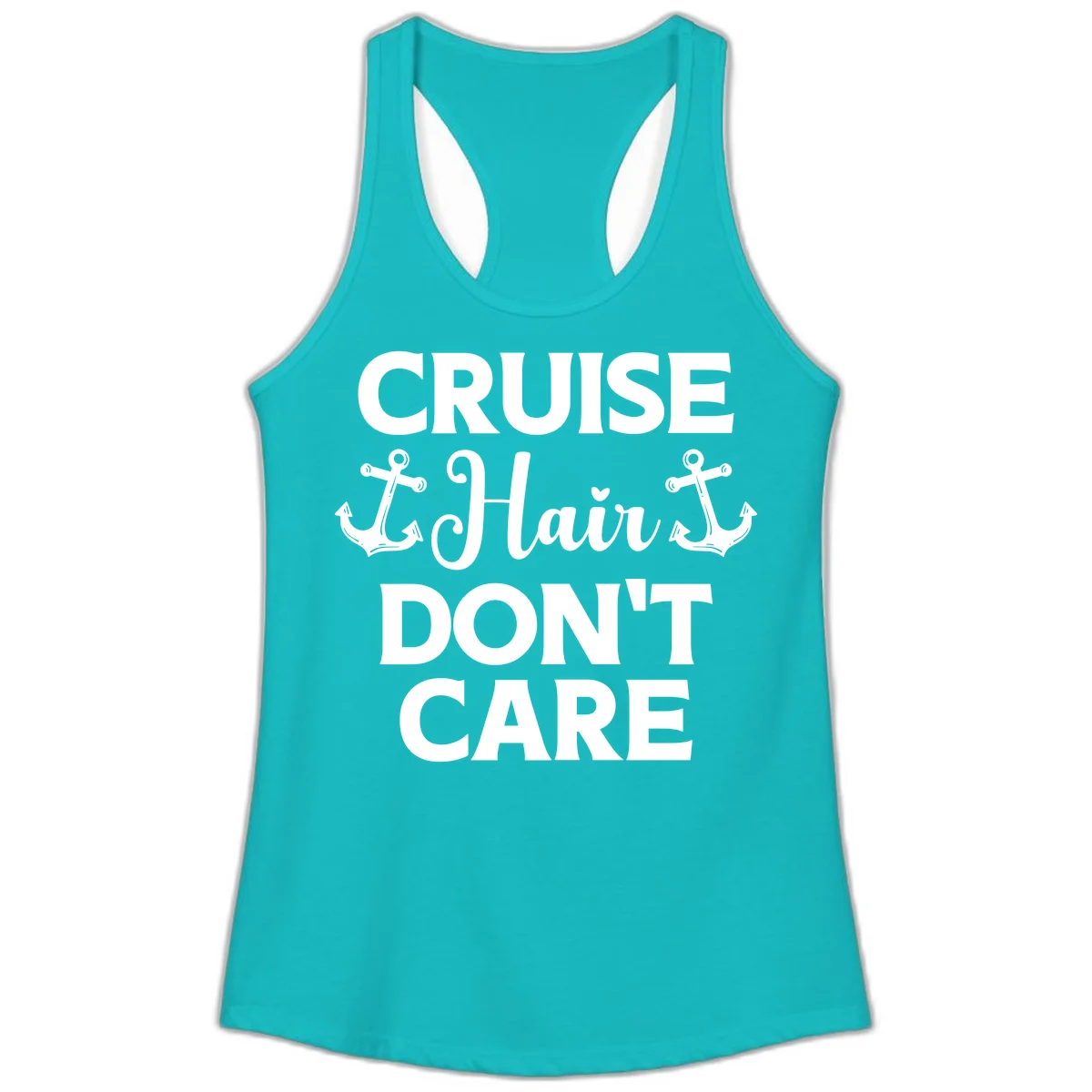 Cruise Hair Don't Care Ladies Tank in Tahiti Blue