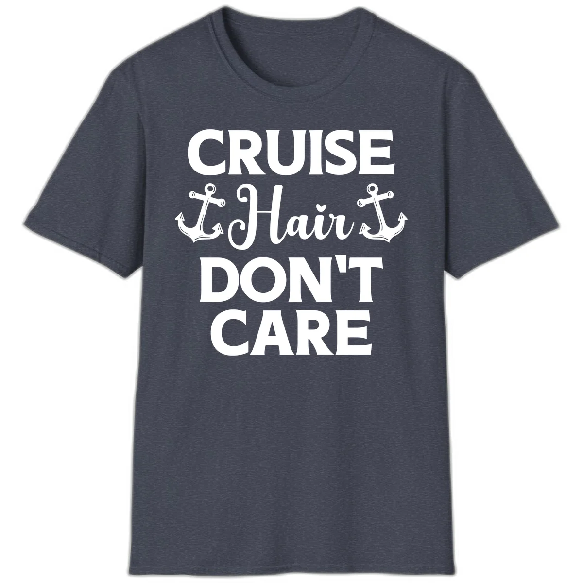 Cruise Hair Don't Care T-Shirt in Heather Navy