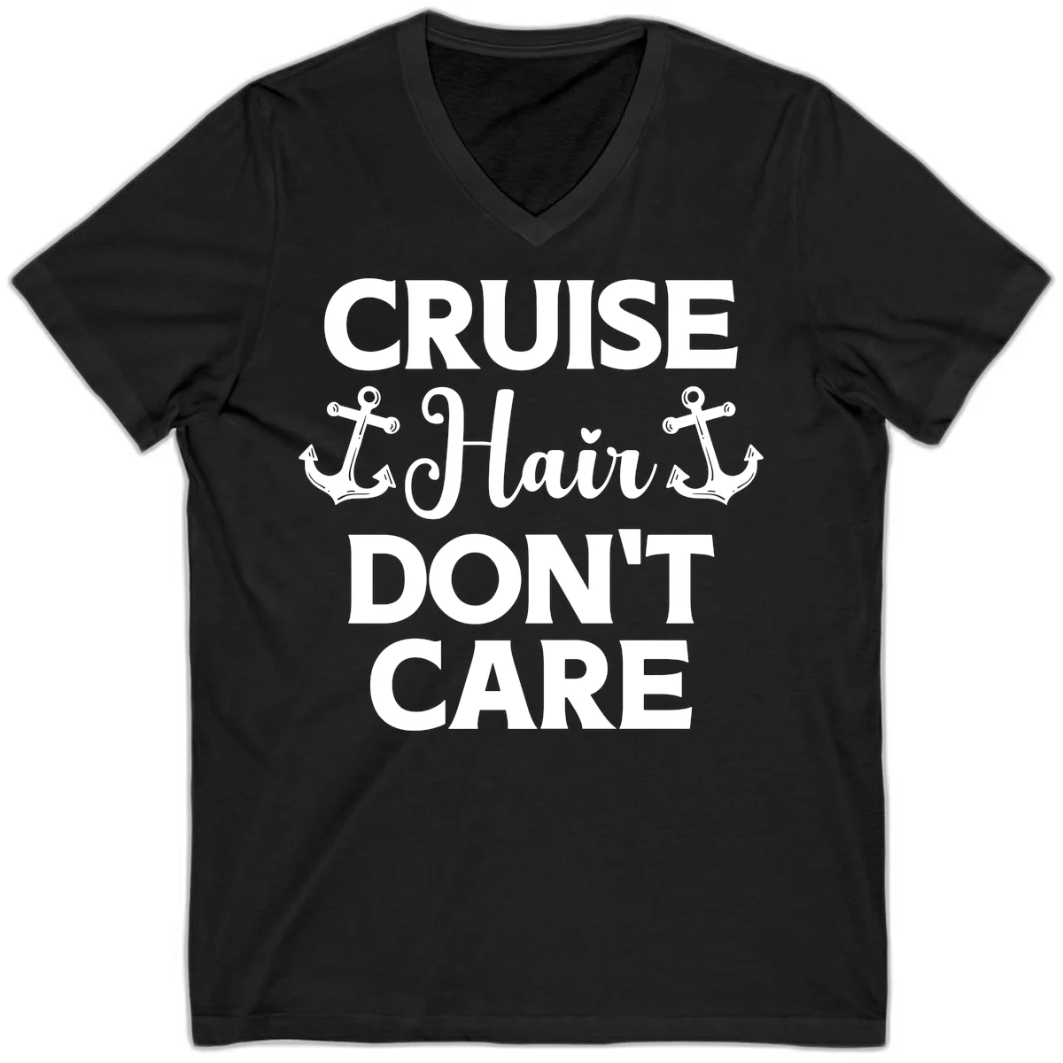 Cruise Hair Don't Care V-Neck in Black