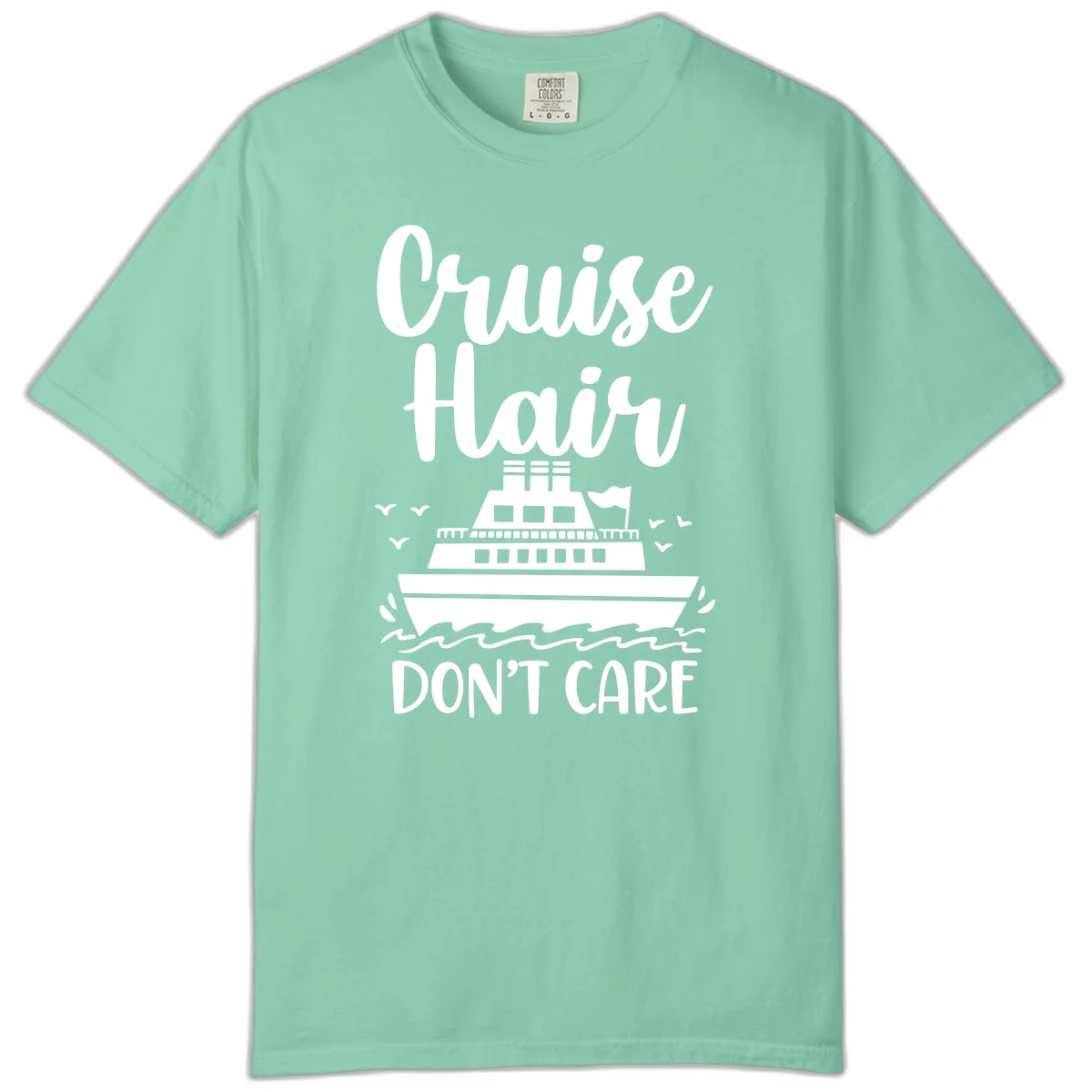 Cruise Hair Don't Care Comfort Color Tee in Island Reef