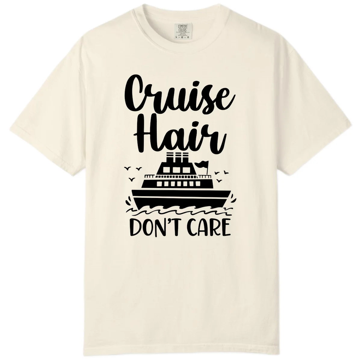 Cruise Hair Don't Care Comfort Color Tee in Ivory