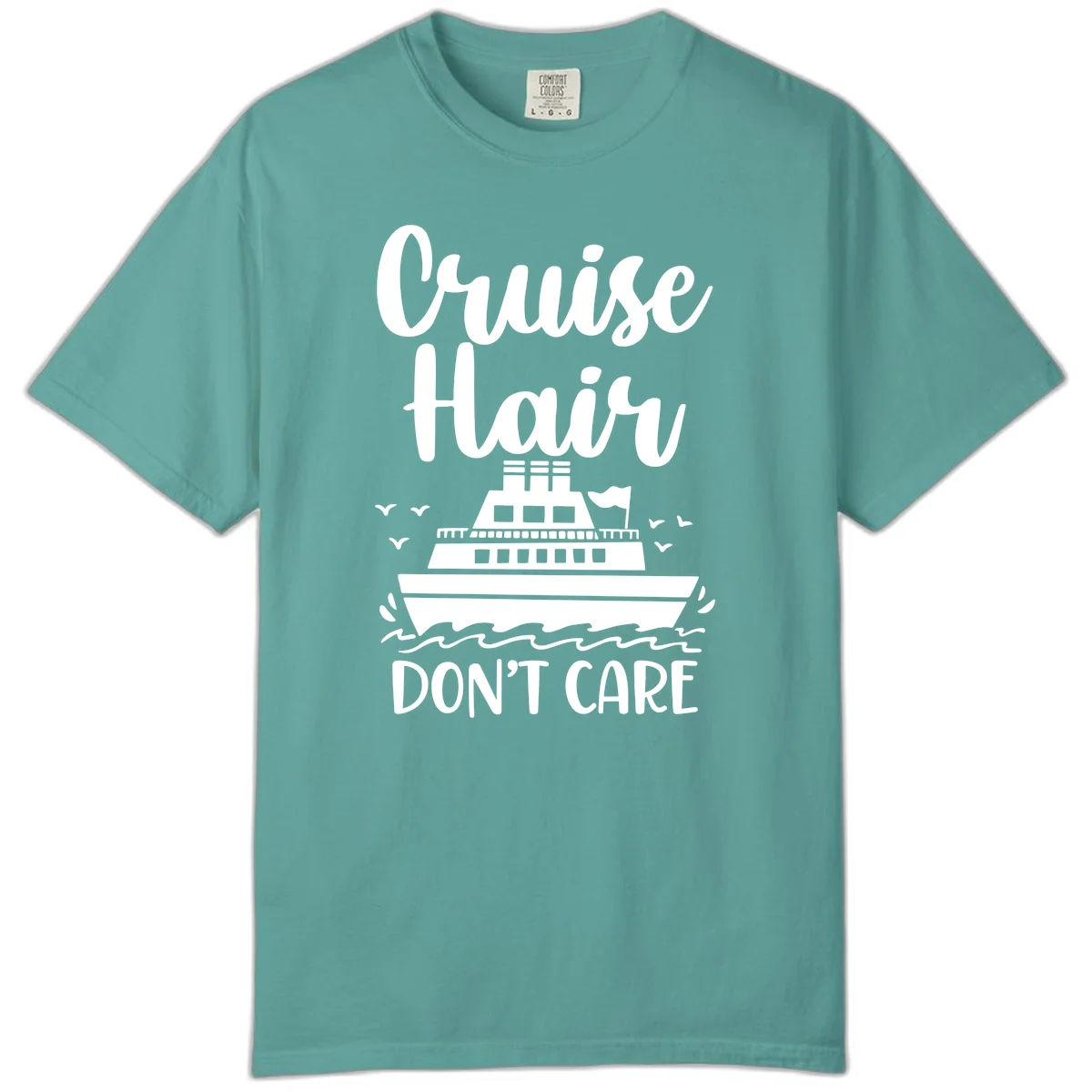 Cruise Hair Don't Care Comfort Color Tee in Seafoam