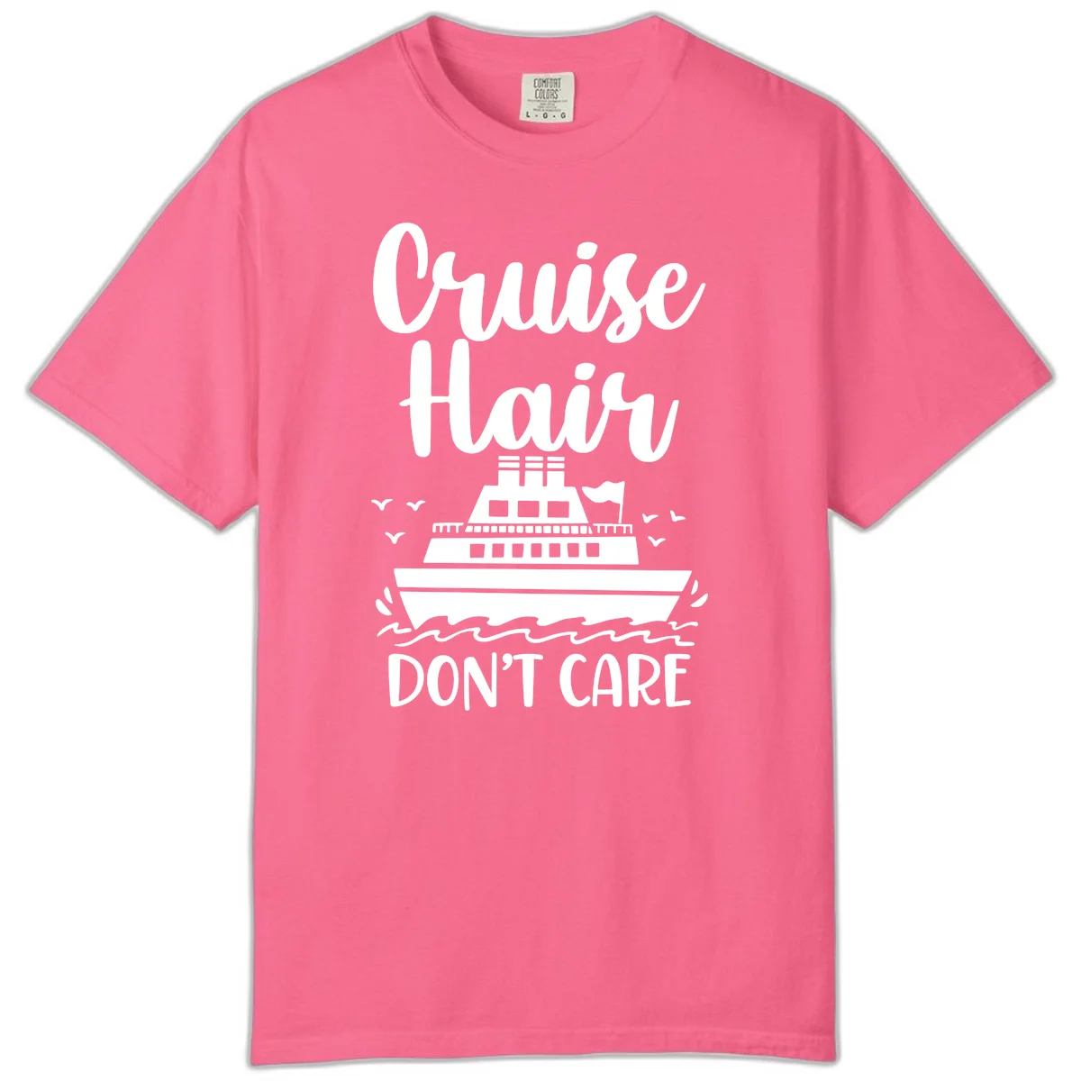 Cruise Hair Don't Care Comfort Color Tee in Crunchberry