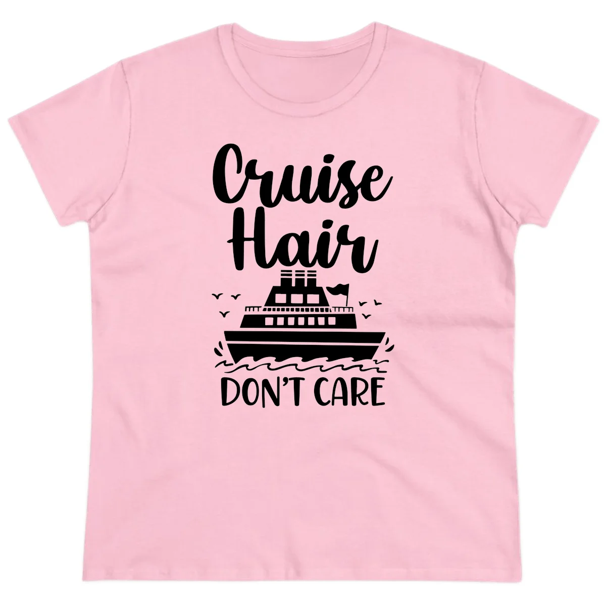 Cruise Hair Don't Care Ladies Tee in Light Pink