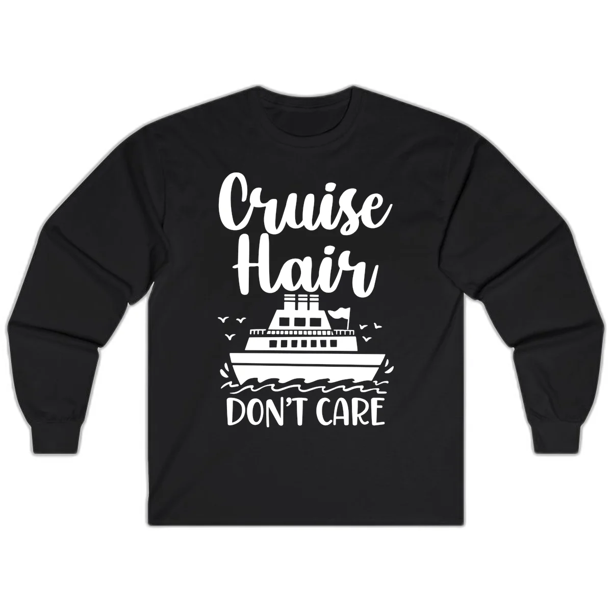 Cruise Hair Don't Care Long Sleeve Tee in Black