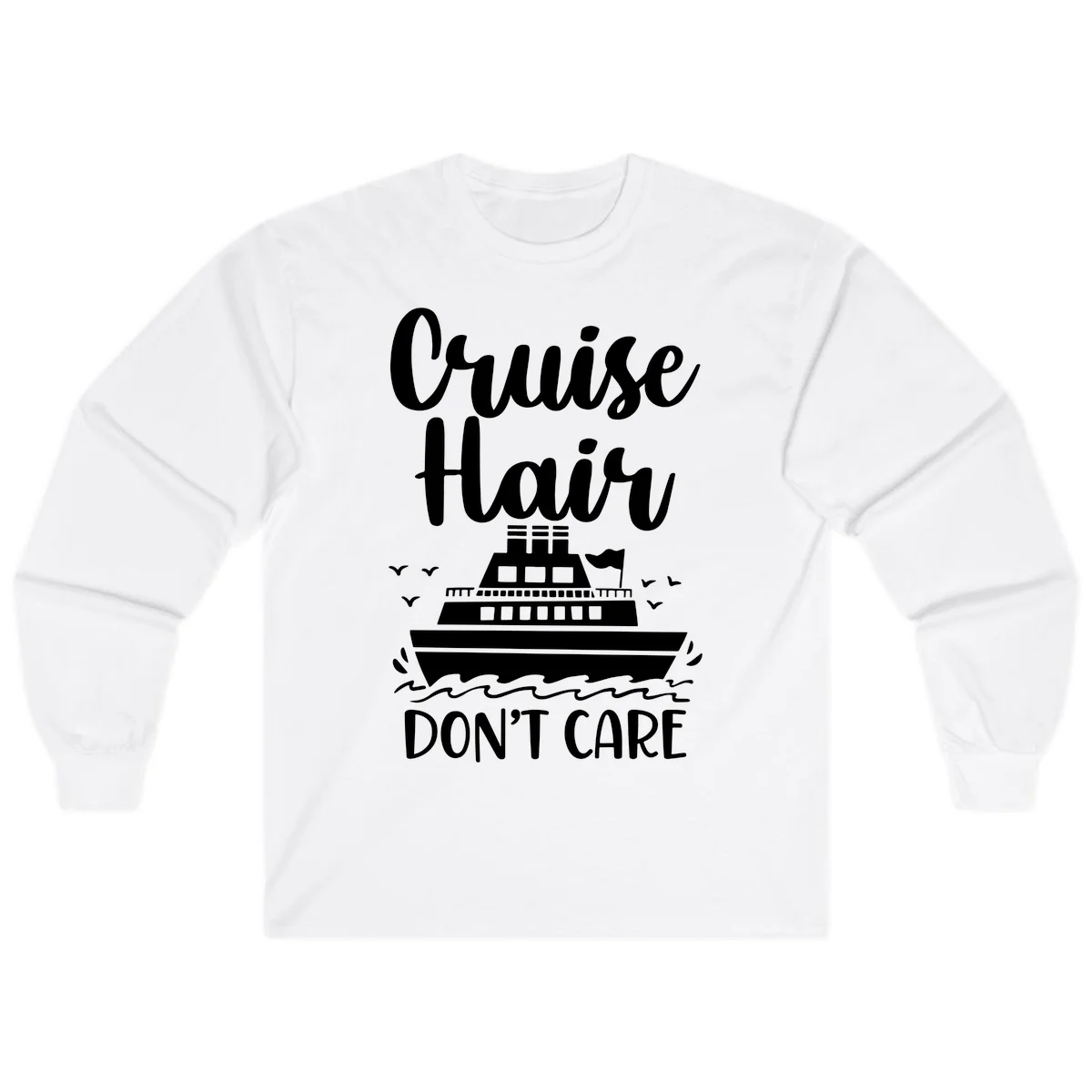 Cruise Hair Don't Care Long Sleeve Tee in White