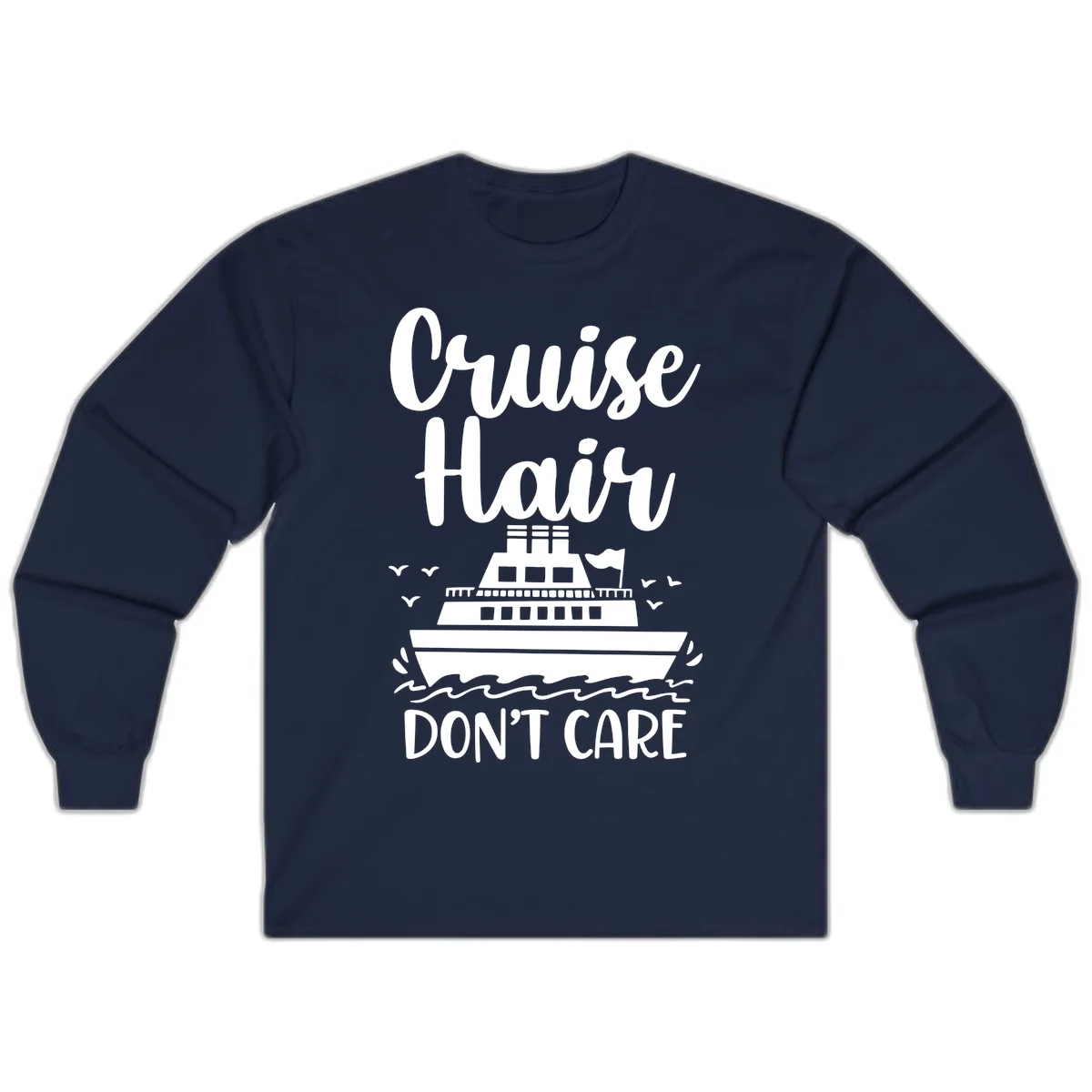 Cruise Hair Don't Care Long Sleeve Tee in Navy