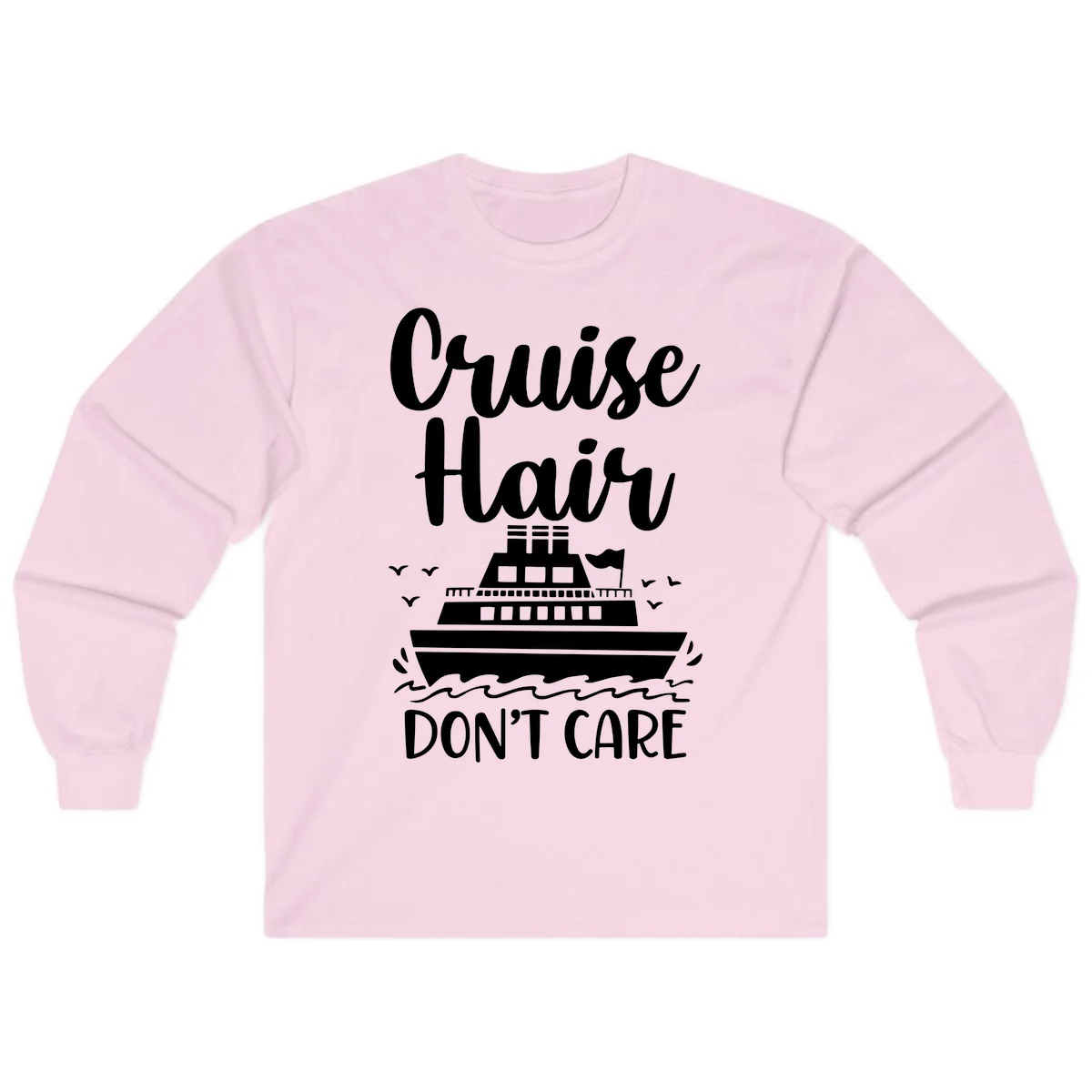 Cruise Hair Don't Care Long Sleeve Tee in Light Pink
