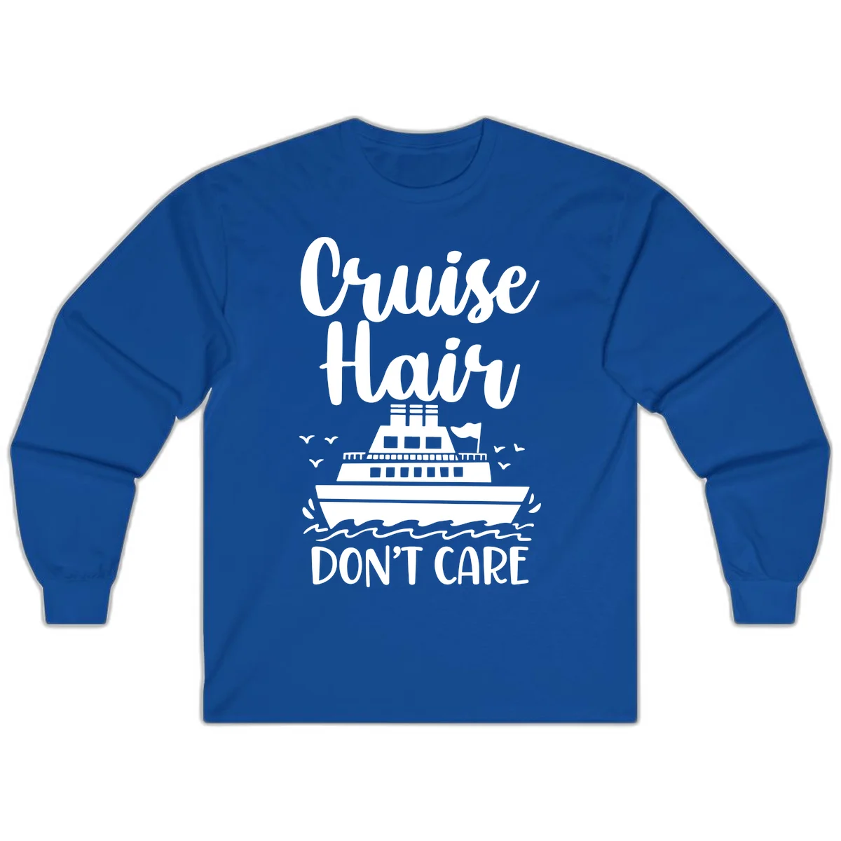 Cruise Hair Don't Care Long Sleeve Tee in Royal