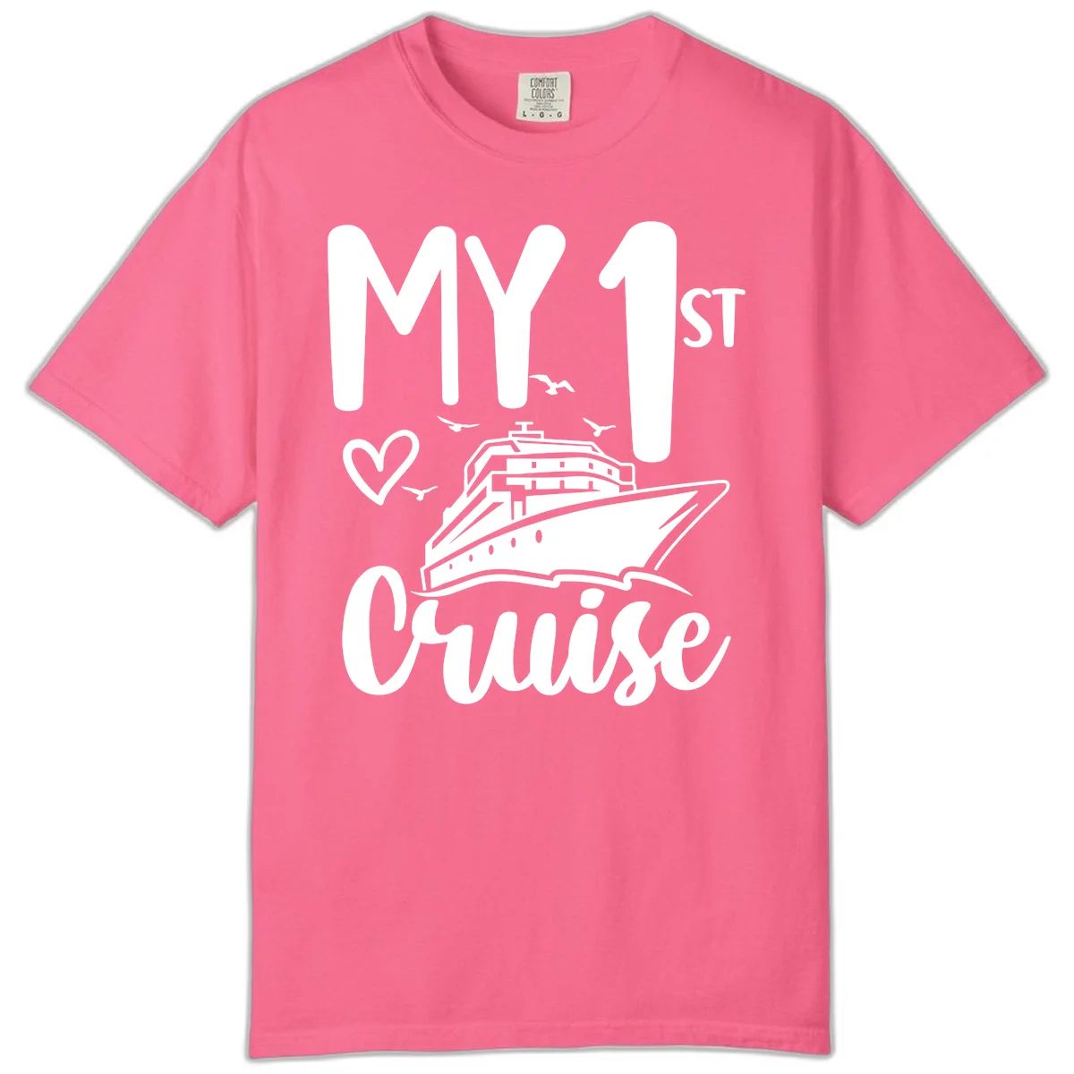 My First Cruise Comfort Color T-Shirt in Crunchberry