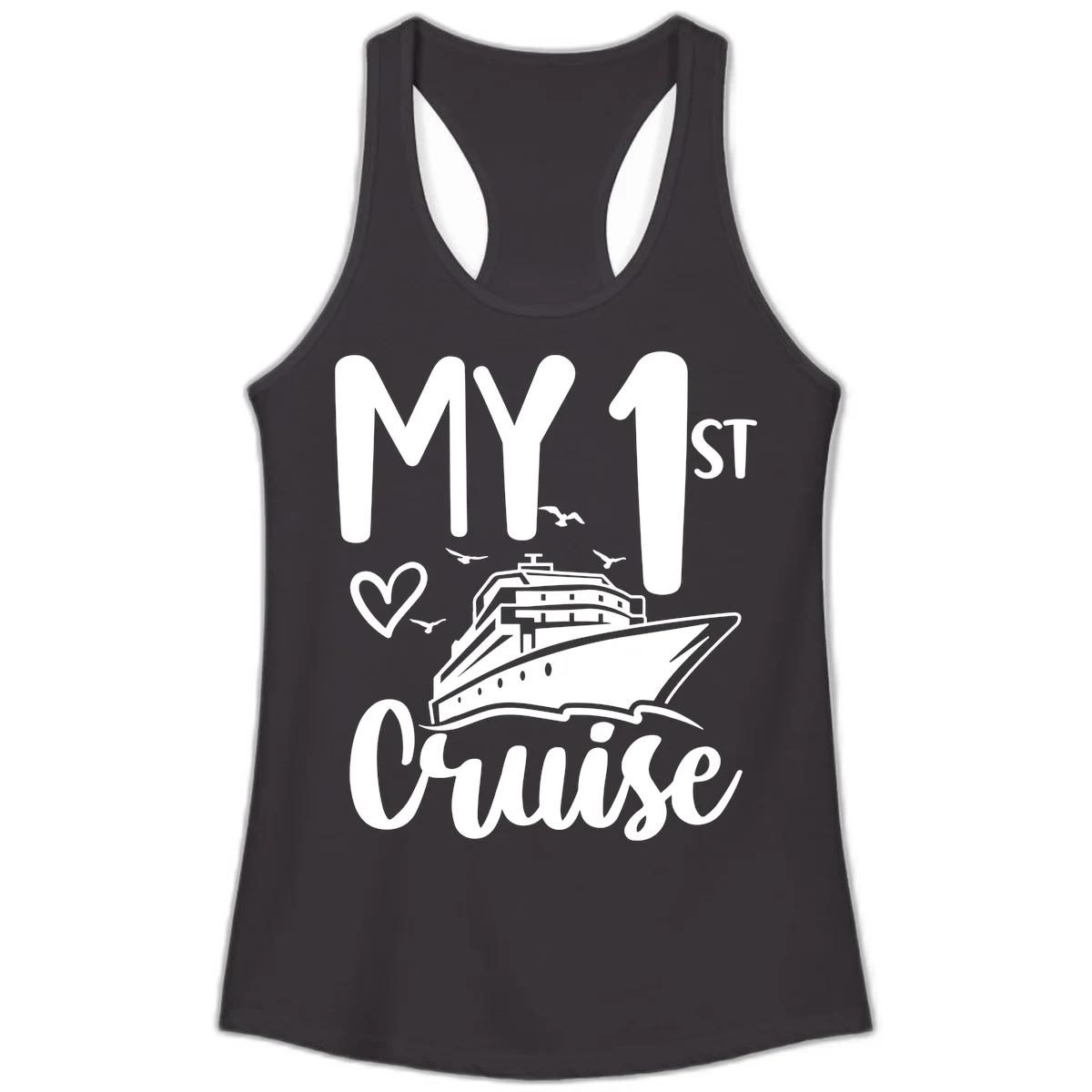 My First Cruise Ladies Tank in Black