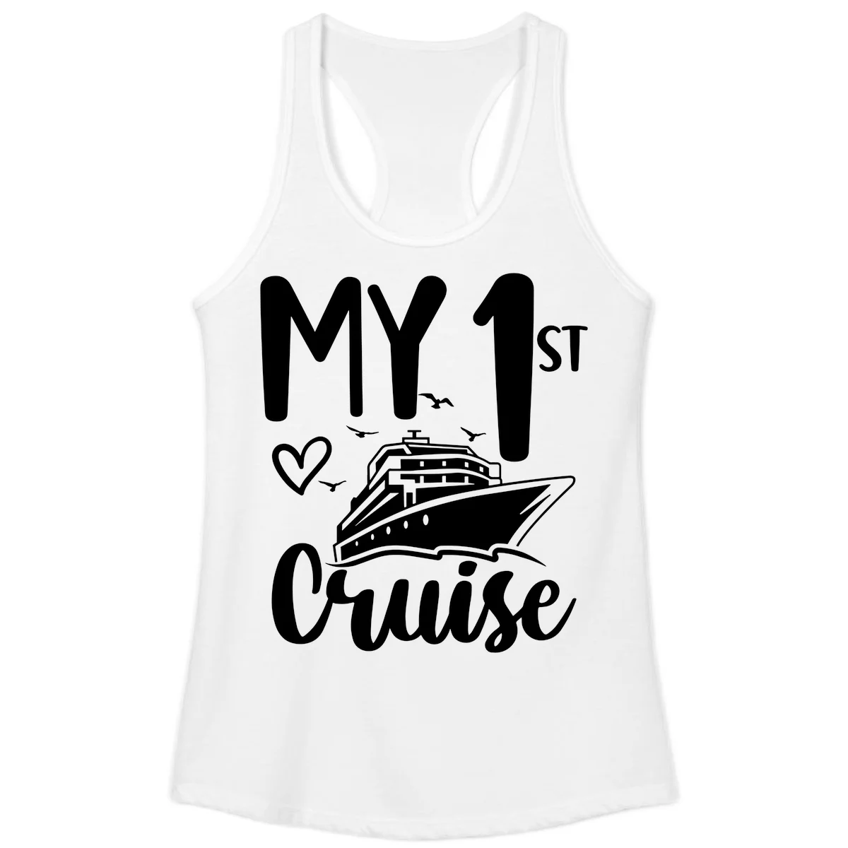 My First Cruise Ladies Tank in White