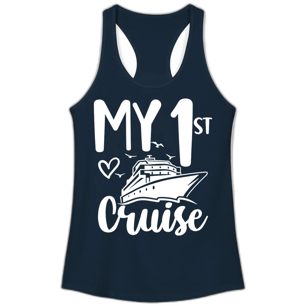My First Cruise Ladies Tank in Solid Midnight Navy