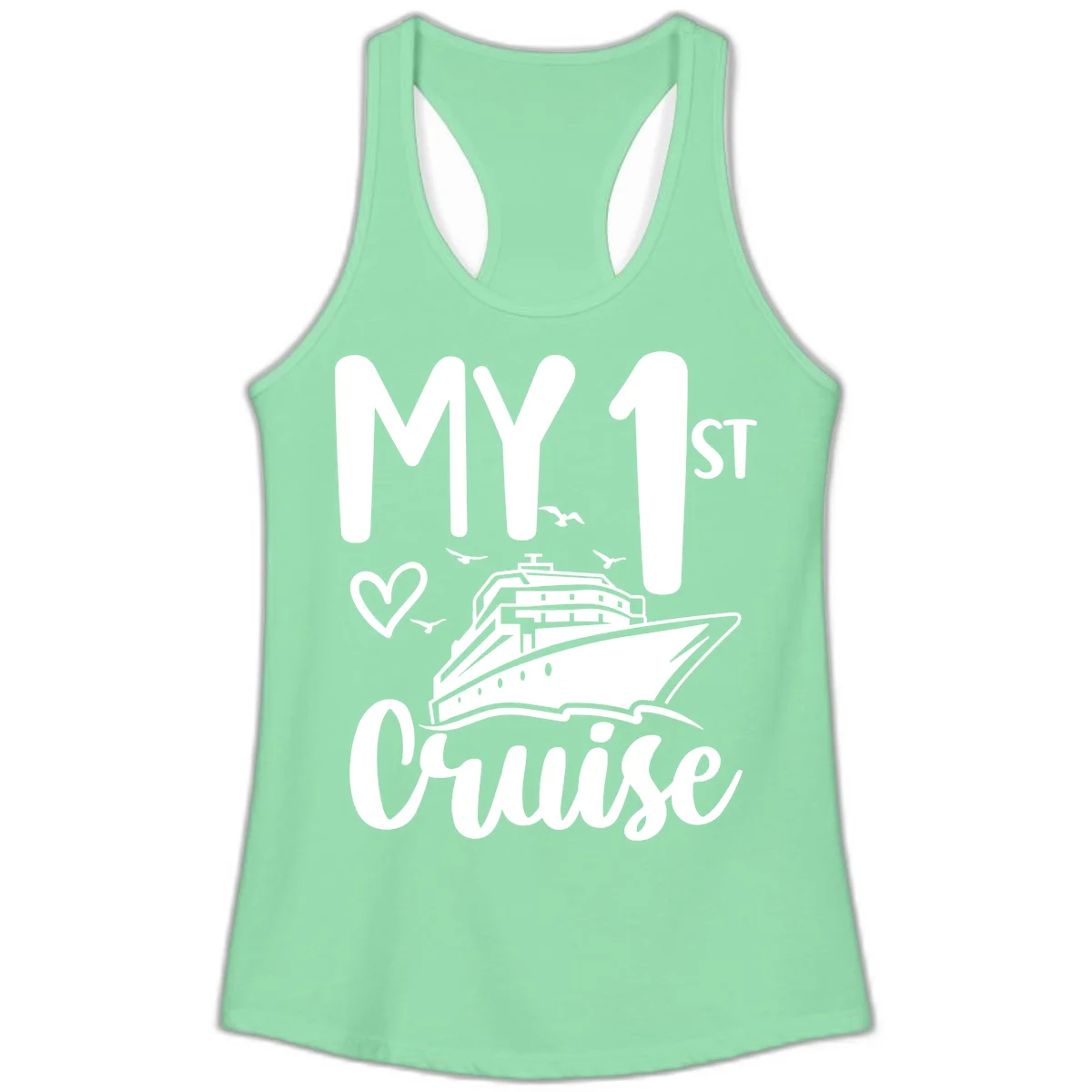 My First Cruise Ladies Tank in Solid Mint