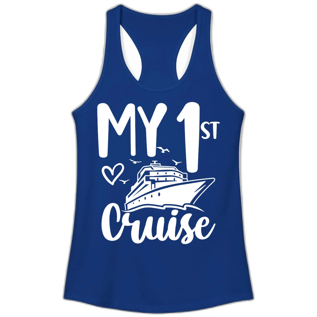 My First Cruise Ladies Tank in Solid Royal