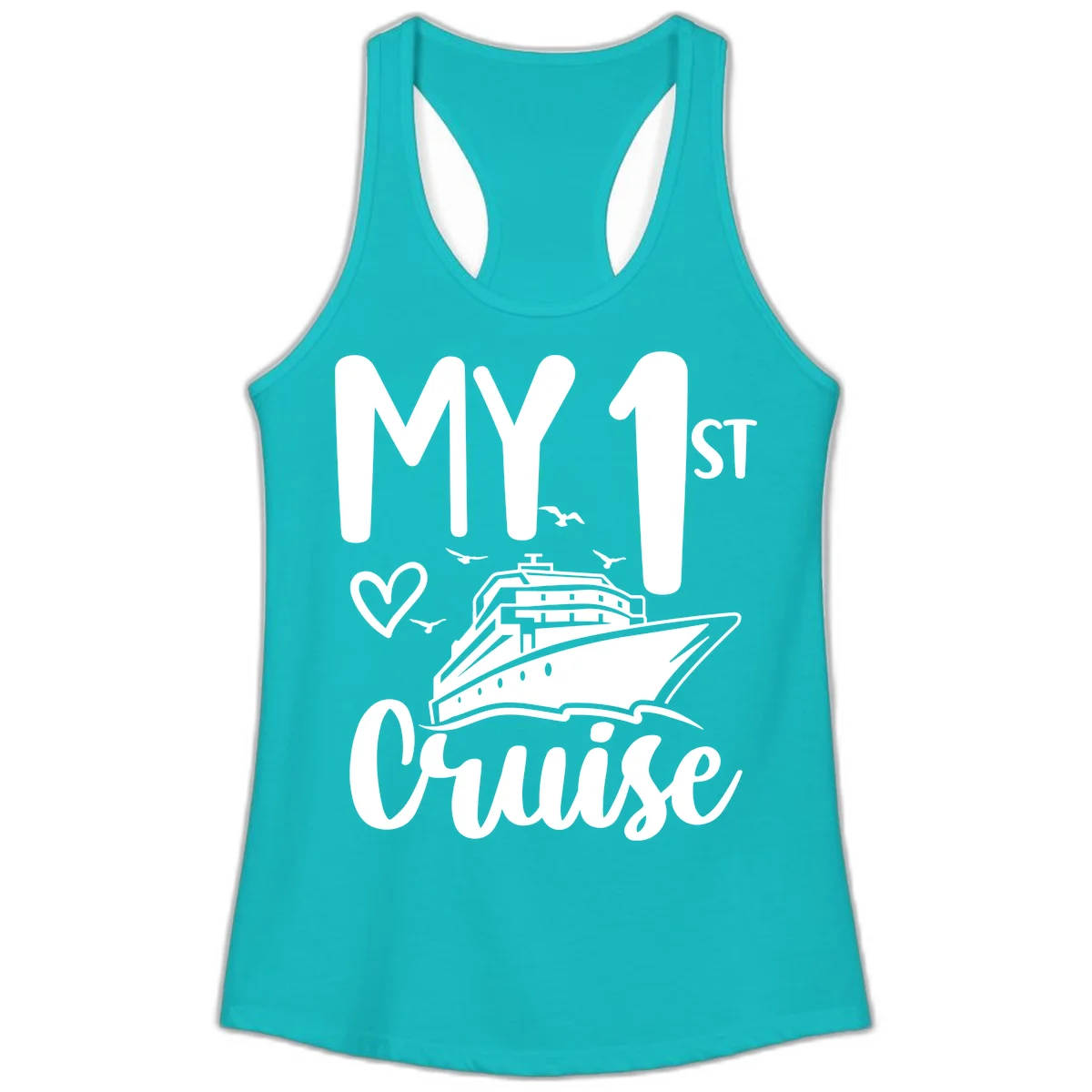 My First Cruise Ladies Tank in Tahiti Blue