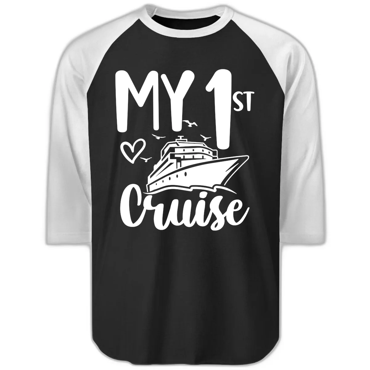 My First Cruise Raglan 3/4 in Black White