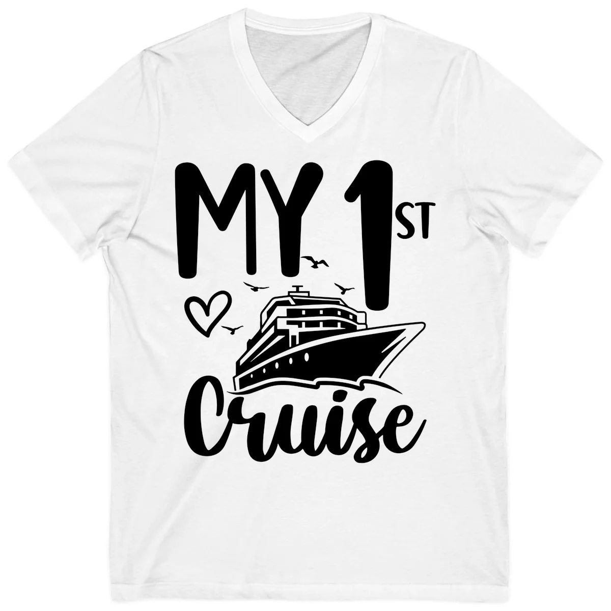 My First Cruise V-Neck Tee in White